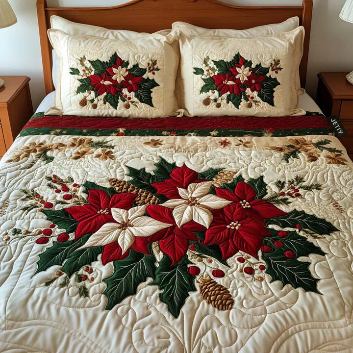 3-delni mehak posteljnina set - Poinsettia privlačnost